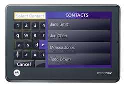 Browse and call your contacts completely hands free. Shown with mobile 