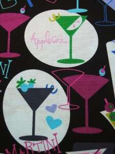   Girls Night Out Martini Appletini Cosmo Cocktail Fabric Yard  