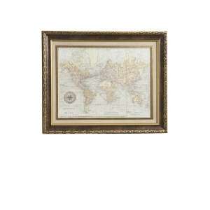  Classic World Map Under Glass   22 x 28