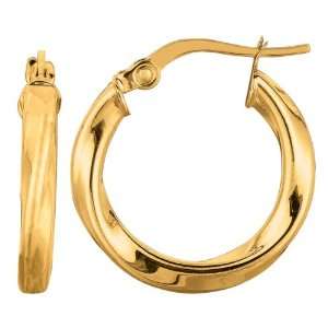    14k Gold Yellow Hoop Earrings 2.9x19.9   JewelryWeb: Jewelry