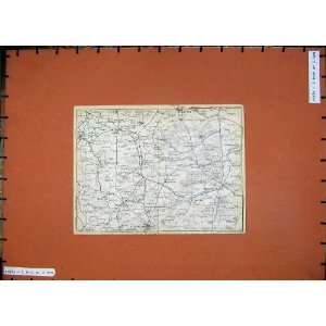   1927 Map England Mansfield Worksop Ollerton Whitwell