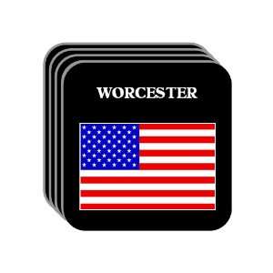  US Flag   Worcester, Massachusetts (MA) Set of 4 Mini 