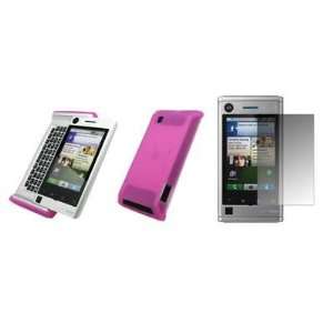  Motorola Devour A555   Premium Hot Pink Soft Silicone Gel 
