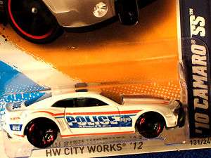 HOT WHEELS 2012 10 CAMARO SS WHITE/COOL POLICE GRAPHICS!!  