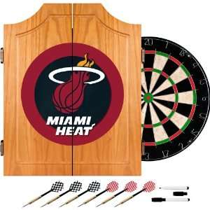  NBA7000 MH   Miami Heat NBA Wood Dart Cabinet Set: Sports 