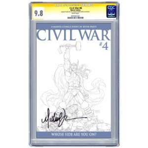  Civil War #4 Sketch Variant Cover Signed by Michael Turner 