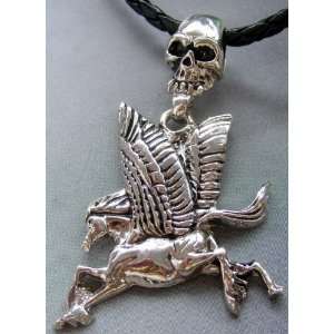   Metal Mythical Pegasus Winged Horse Skull Pendant: Everything Else