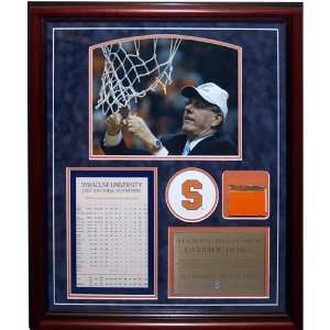 Jim Boeheim 2003 Natl Champs Uns Collage w/Actual Piece of Dome Floor 