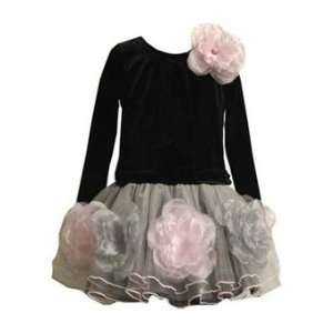  Black with Pink Flowers Dress (3T)   X38039: Everything 