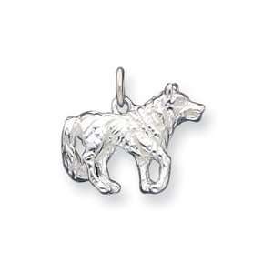  Sterling Silver Wolf Charm   JewelryWeb: Jewelry