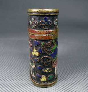 Rae! Genuine Antique Chinese cloisonne opium Box  
