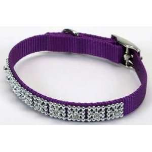 Jeweled Dog Collar   16 in. Purple with Swarovski Crystal Jewels with 