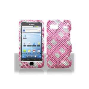  HTC T Mobile G2 Full Diamond Graphic Case   Hot Pink Plaid 