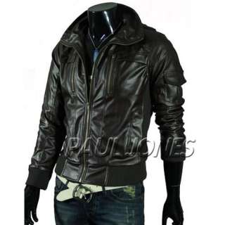 PJ Men Rider Motorcycle Leather Jacket Top slim designed Hoodie Casual 