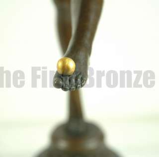 CL.JR.COLINET bronze statue art deco girl with balls  