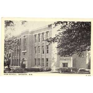  1940s Vintage Postcard High School Baraboo Wisconsin: Everything Else
