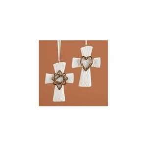  Club Pack of 12 Winters Beauty White Religious Cross 