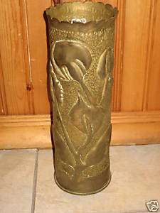WWI Trench Art Shell (French Shell) Floral design  