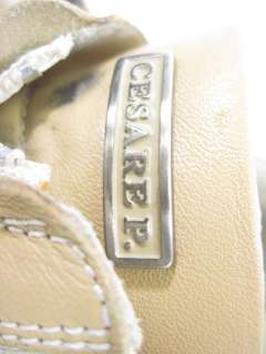 CESARE P. Tan Leather Shoes Sneakers Size 5  