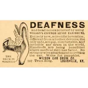 Ad Deafness Wilson Ear Drum Louisville Hearing Aid   Original Print Ad 