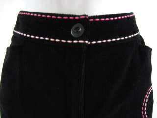 ESCADA Black Corduroy Embroidered Pants Slacks Size 36  