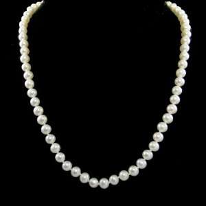   Smooth Pearl Necklace Nice Lustre with Silver Clasp 18 Inch Jewelry