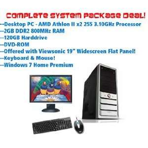 COMPLETE DESKTOP PC   ATHLON x2 GHz, WINDOWS 7 HOME PREMIUM, 2GB RAM 