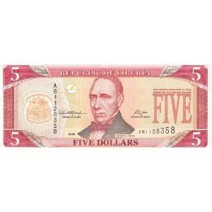  LIBERIA (2006)   $5 DOLLARS BANKNOTE 