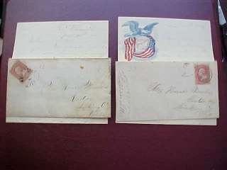 CIVIL WAR: 2 SOLDIERS LETTERS, ONE ILLUSTRATED + COVERS  