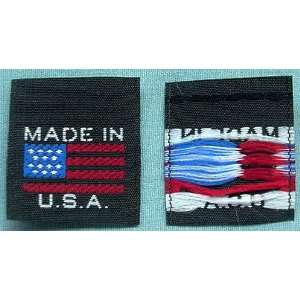  1000 pcs WOVEN CLOTHING LABELS BLACK MADE IN U.S.A 