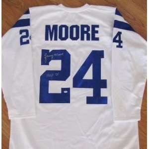  Lenny Moore Autographed White Jersey   Baltimore Colts 