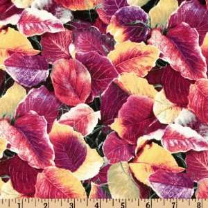   Wind Medium Leaves Plum Fabric By The Yard Arts, Crafts & Sewing