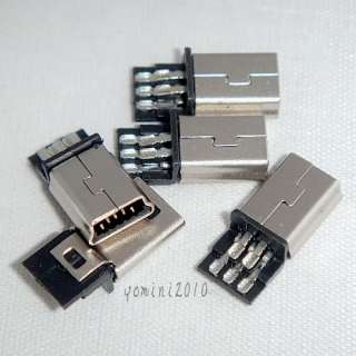 NEW Mini USB Plug Male Socket Connector 5 Pin Plastic U001  