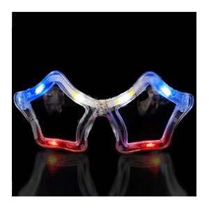  Red White and Blue Flashing USA Star Sunglasses 