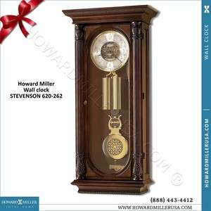 620262 Howard Miller Cherry Key wound, triple chime Wall Clock 