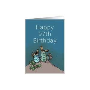  Happy 97th Birthday / Sea Anemone Card Toys & Games