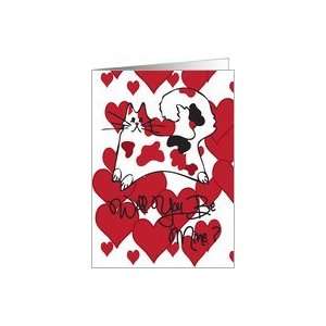  Kitty cat will you be mine Valentines card Card Health 