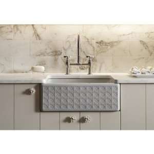   Sink with Cursive Design Finish Earthen White