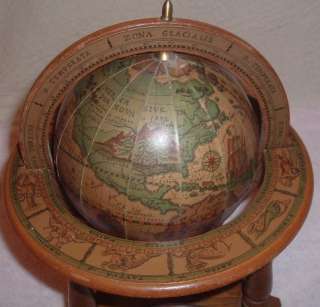 1507 Vintage Old World Globe Italy Terrestrial Zodiac 16th Century 
