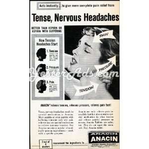  1960 Vintage Ad Insight Pharmaceuticals Anacin Fast pain 