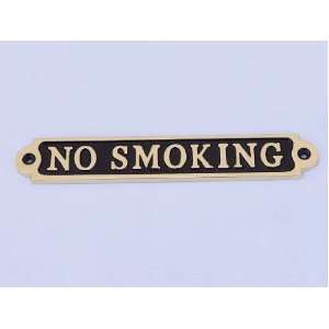  Solid Brass/Black No Smoking Sign 6     Model Ship Wood 