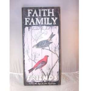  Wooden Faith and Family Bird Picture 