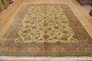   PICTORIAL 8X11 IVORY SAROUK PERSIAN ORIENTAL AREA RUG WOOL CARPET