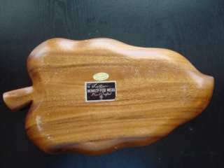 Monkey Pod Leilani Bowl Wooden Divided Wood Leaf 3 Compartment Dish 
