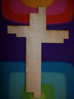 UNFINISHED WOOD CROSS CROSSES STAGGERED END 7 x11  