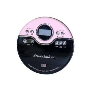 Studebaker Joggable Personal AM/FM CD Player  Pink/Black SB3703PB 