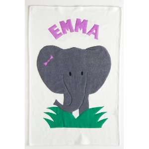 Personalized Elephant Baby Blanket (Girl) Baby