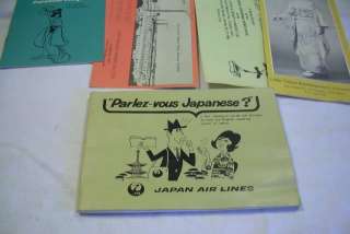 vintage JAPANESE souvenirs BOOKLETS recipes Japan Air PHRASE BOOK 
