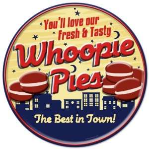 Whoopie Pies Food and Drink Round Metal Sign   Victory Vintage Signs
