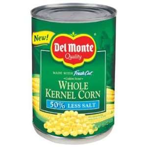 Del Monte 50% Less Salt Whole Kernel Corn 15 oz:  Grocery 